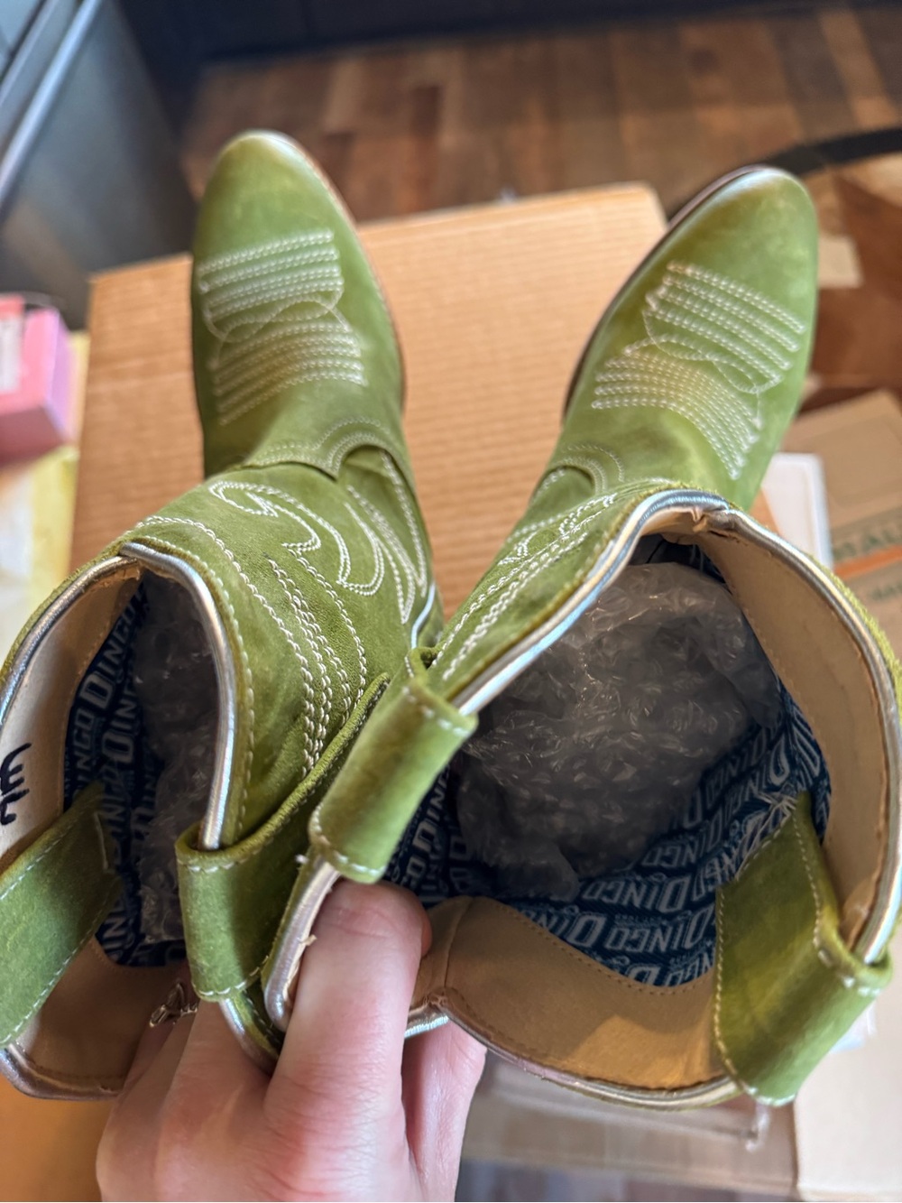 dingo Green Suede Western Ankle Boots - Picture 8 of 8
